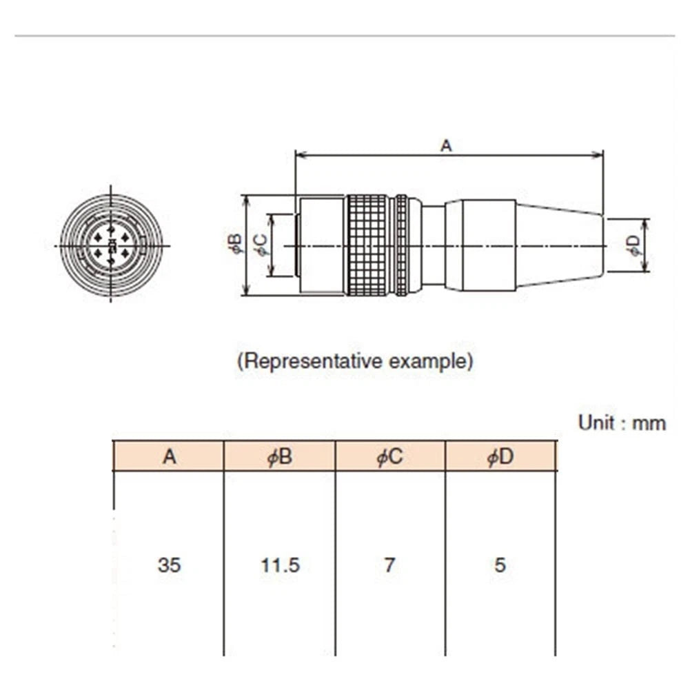 HR10A7P4S Female Connector for Industrial Cameras