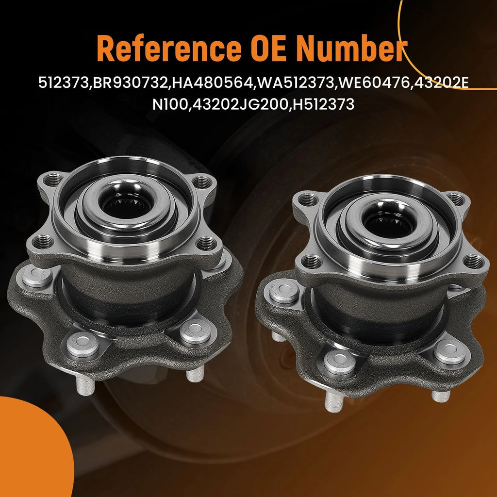 2pc Rear Wheel Bearing Hub for Nissan Juke AWD (2011–2017) Rogue (2008–2020) HA480564