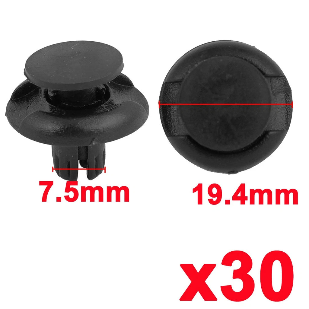 30 Pcs Push-Type Retainer Clips 91501-S04-003 for Honda Acura 