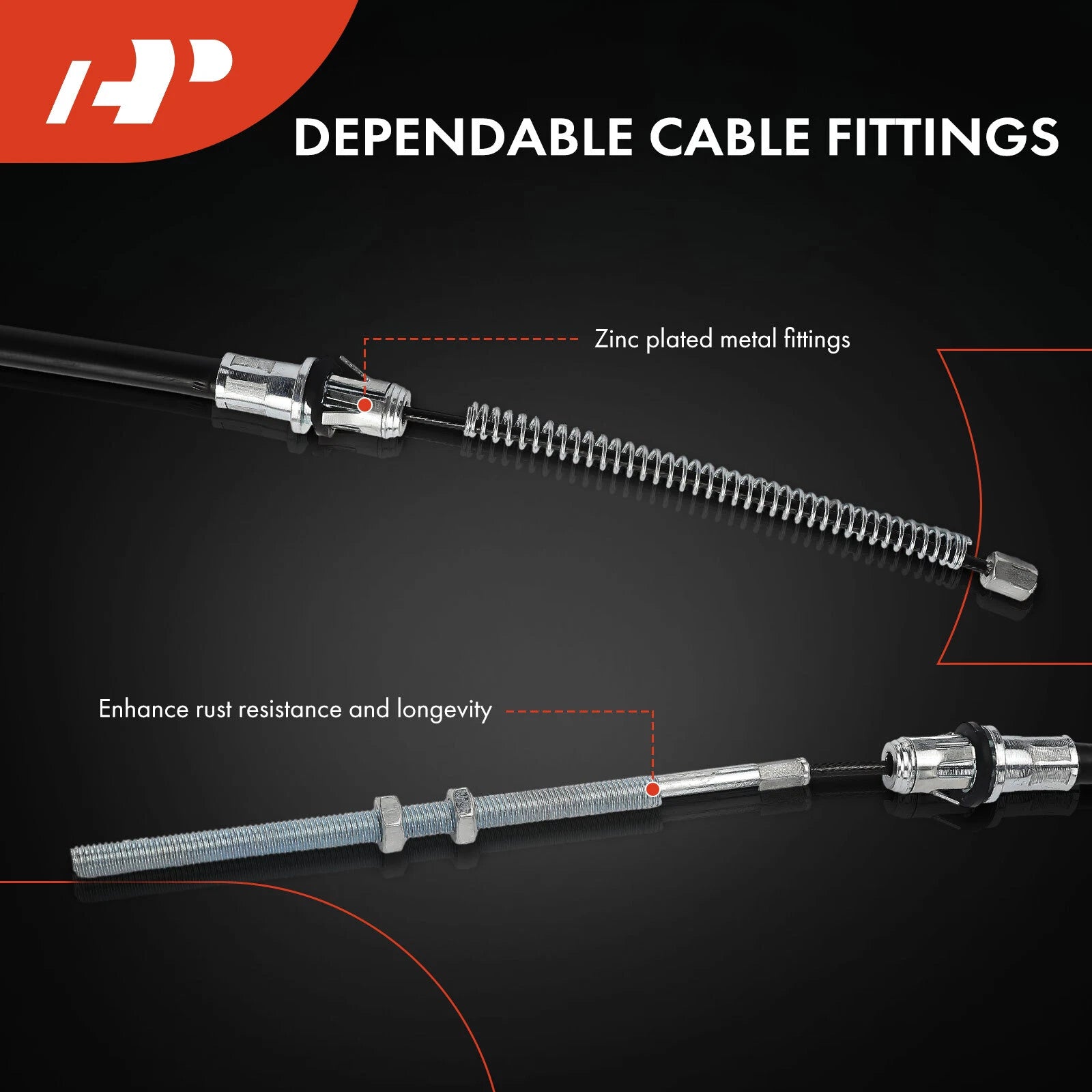 Rear Parking Brake Cable for Chevy K2500, GMC C2500/C3500 (1988–2000)