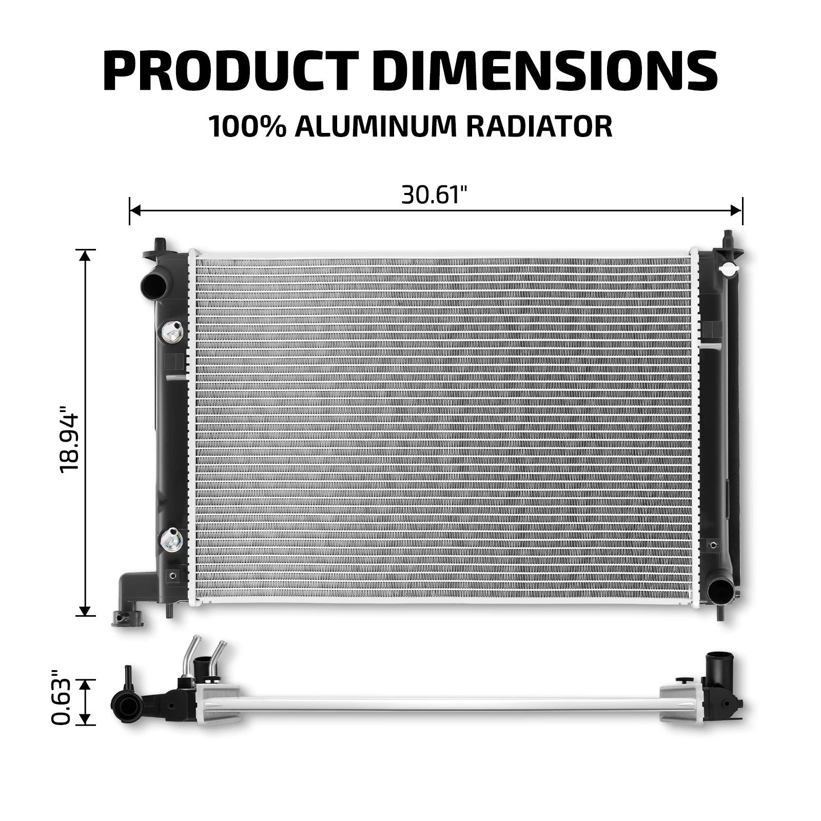 Aluminum Cooling Radiator for Scion tC (2005–2010) CU2776