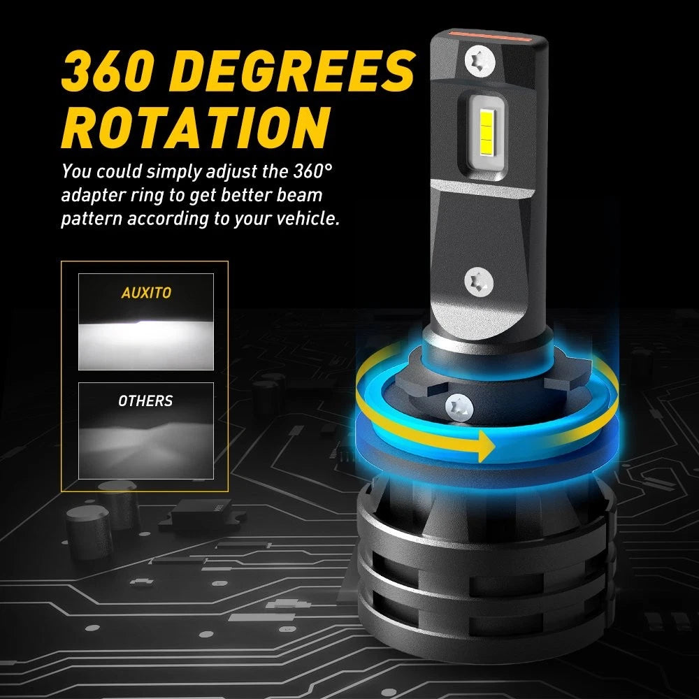 Set of 2 LED Headlight Bulbs for H11 9012 9006 9005 (High Low Beam)
