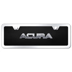 Chrome Name on Black Acrylic Mini Plate Kit - Officially Licensed for Acura
