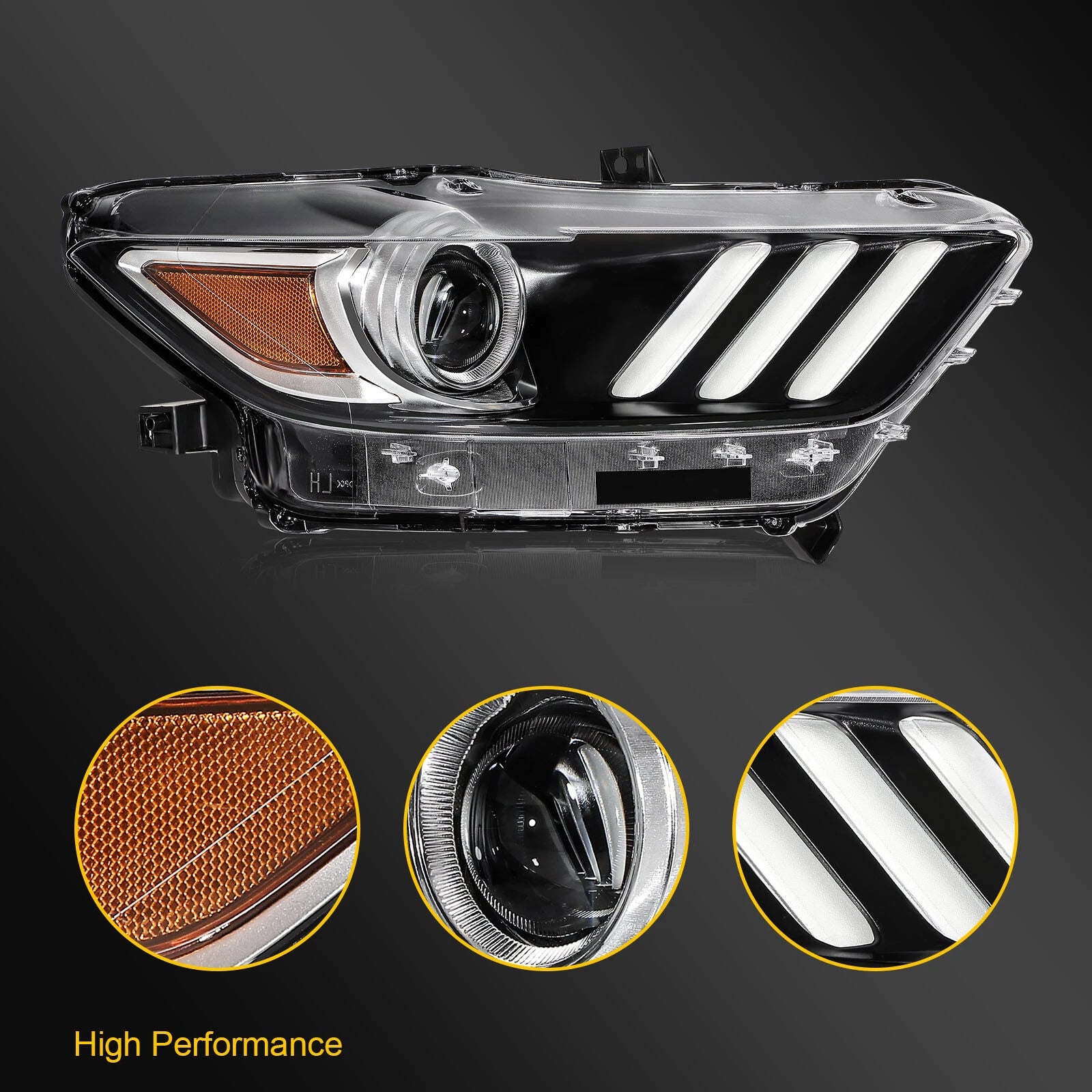 LED DRL Headlight Right Side for Ford Mustang (2015–2017)