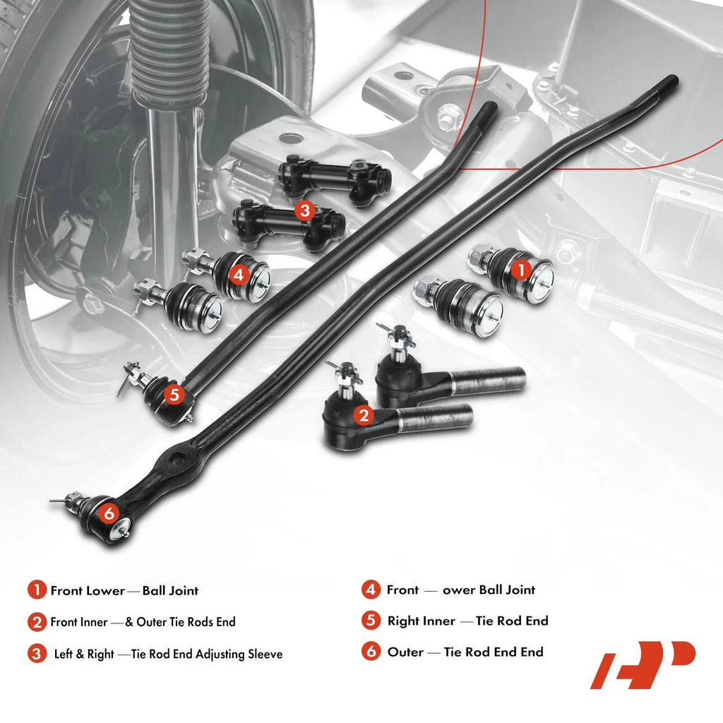 10x Front Tie Rod Adjusting Sleeve for Ford F-350 (1992–1997)