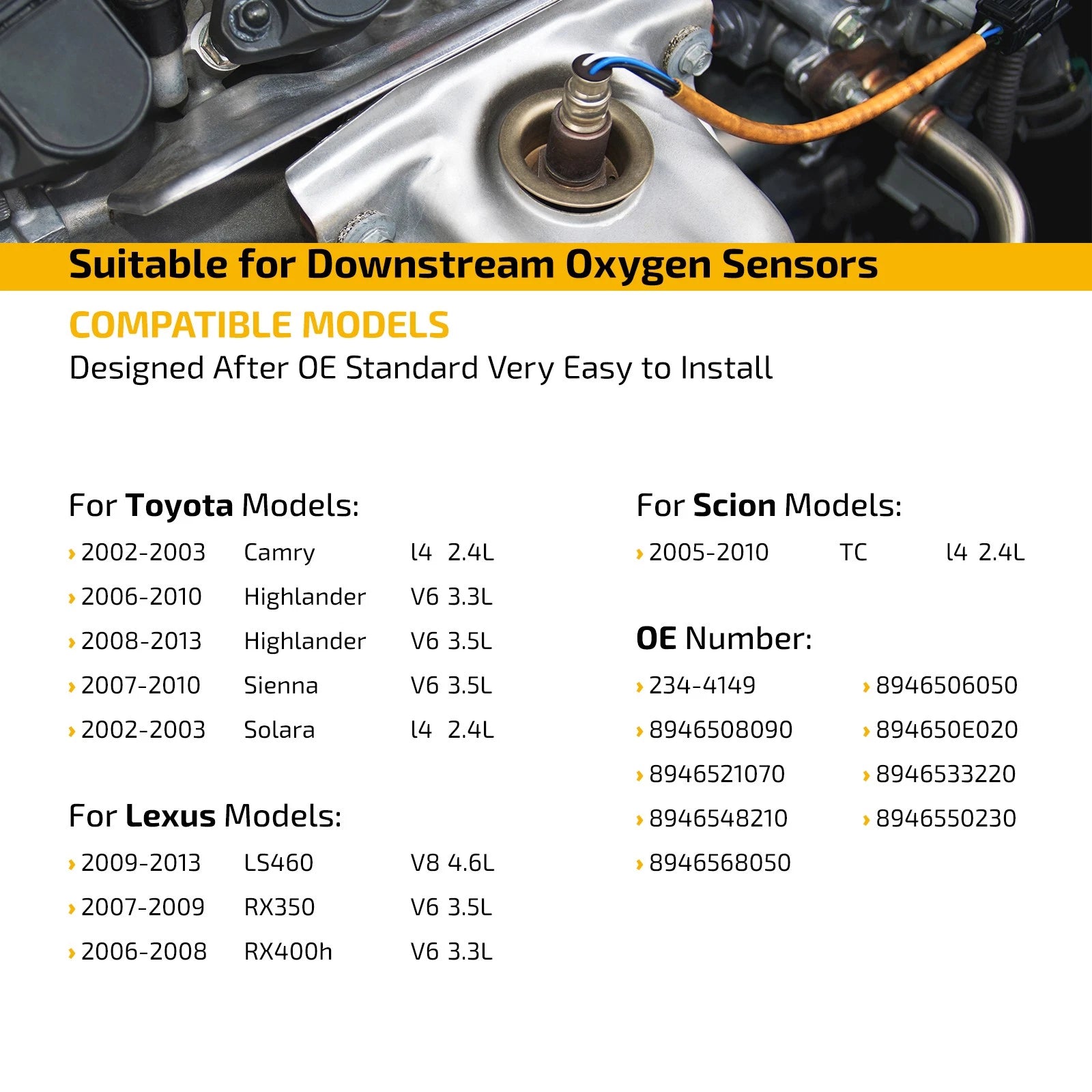 Downstream O2 Sensor for Lexus LS460 (2009–2013) & Toyota Venza (2009–2013)