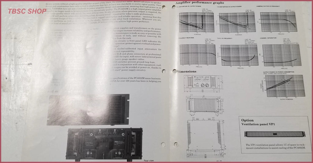 Yamaha PC4002M Power Amplifier for Yamaha PC4002M