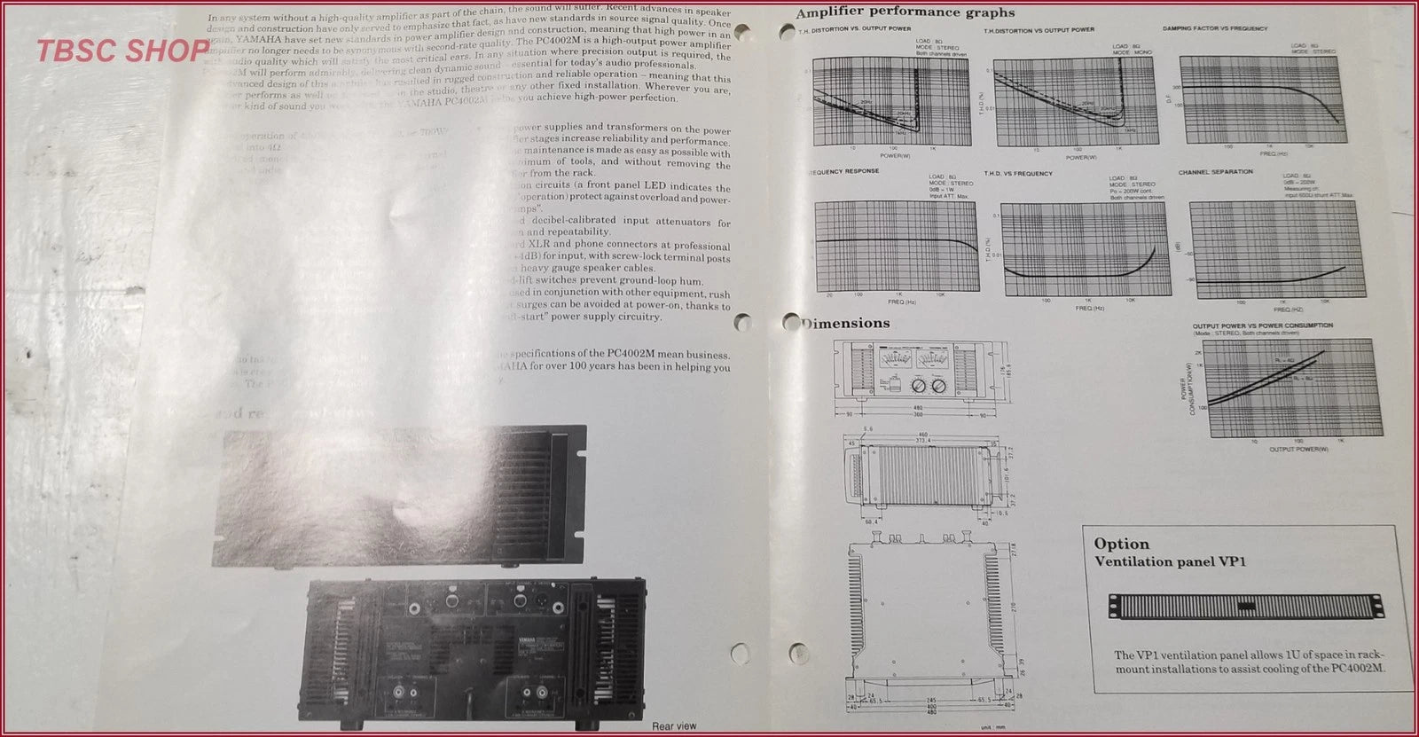Yamaha PC4002M Power Amplifier for Yamaha PC4002M