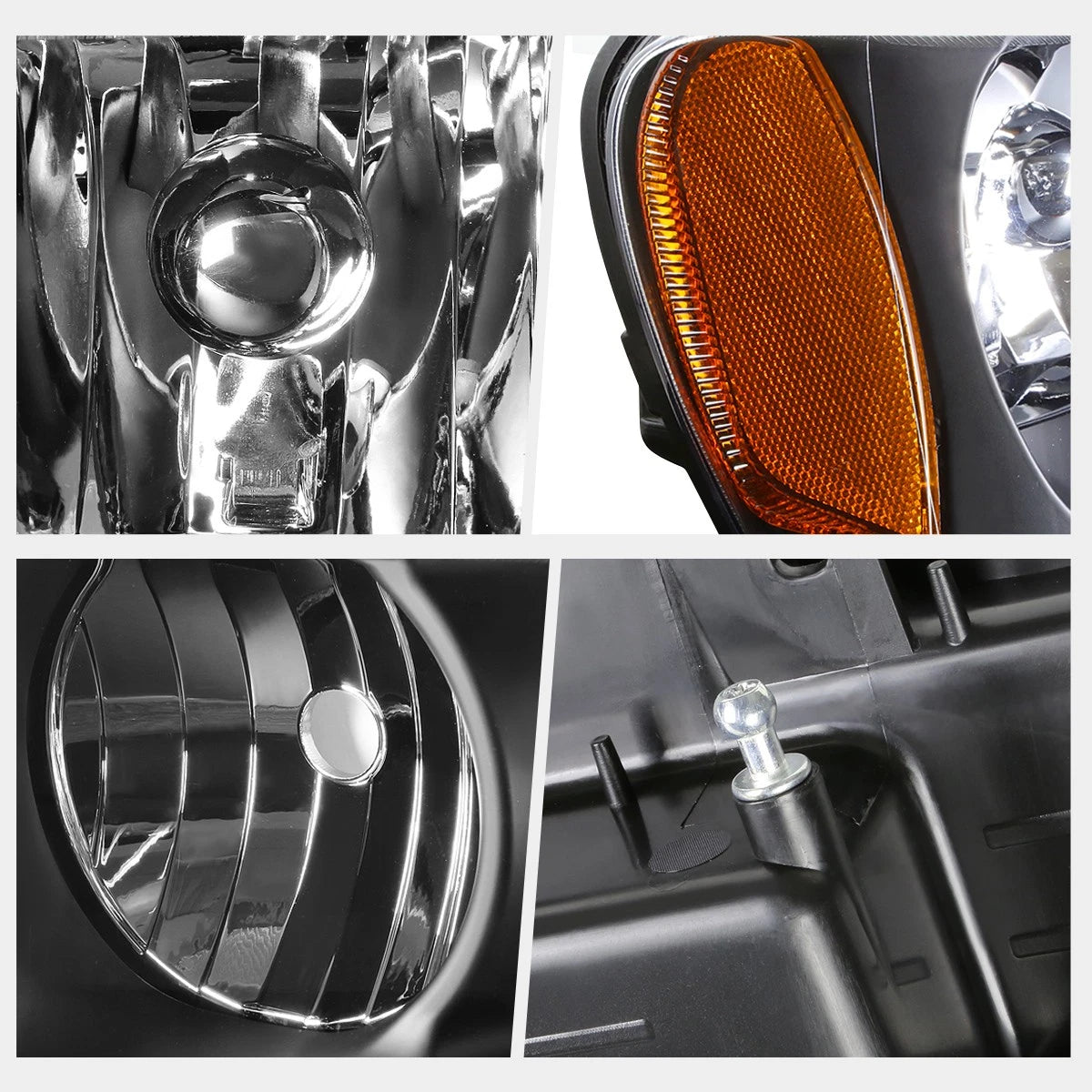 Headlight Black Housing Amber Side Corner Lamp for Jeep Grand Cherokee WJ (1999–2004)