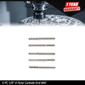 Set of 5 End Mills for CNC Machining (1/8 x 1/2 x 1-1/2)