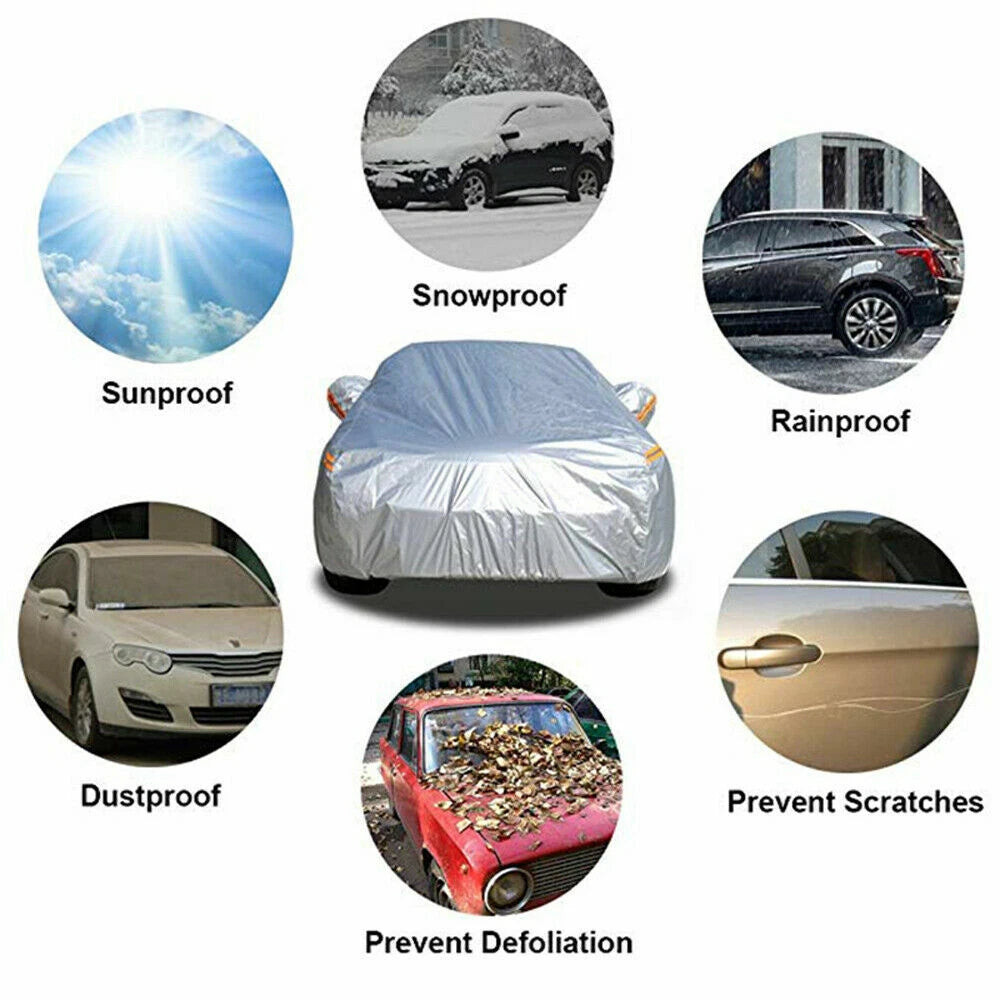 Waterproof UV Snow Full Car Cover for XL Vehicles (Glow at Night)