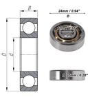 EN8 Deep Groove Ball Bearings for Scooter Skateboard Wheel (8x24x7mm)