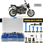 177PCS Blue Fairing Bolt Kit for Universal Applications
