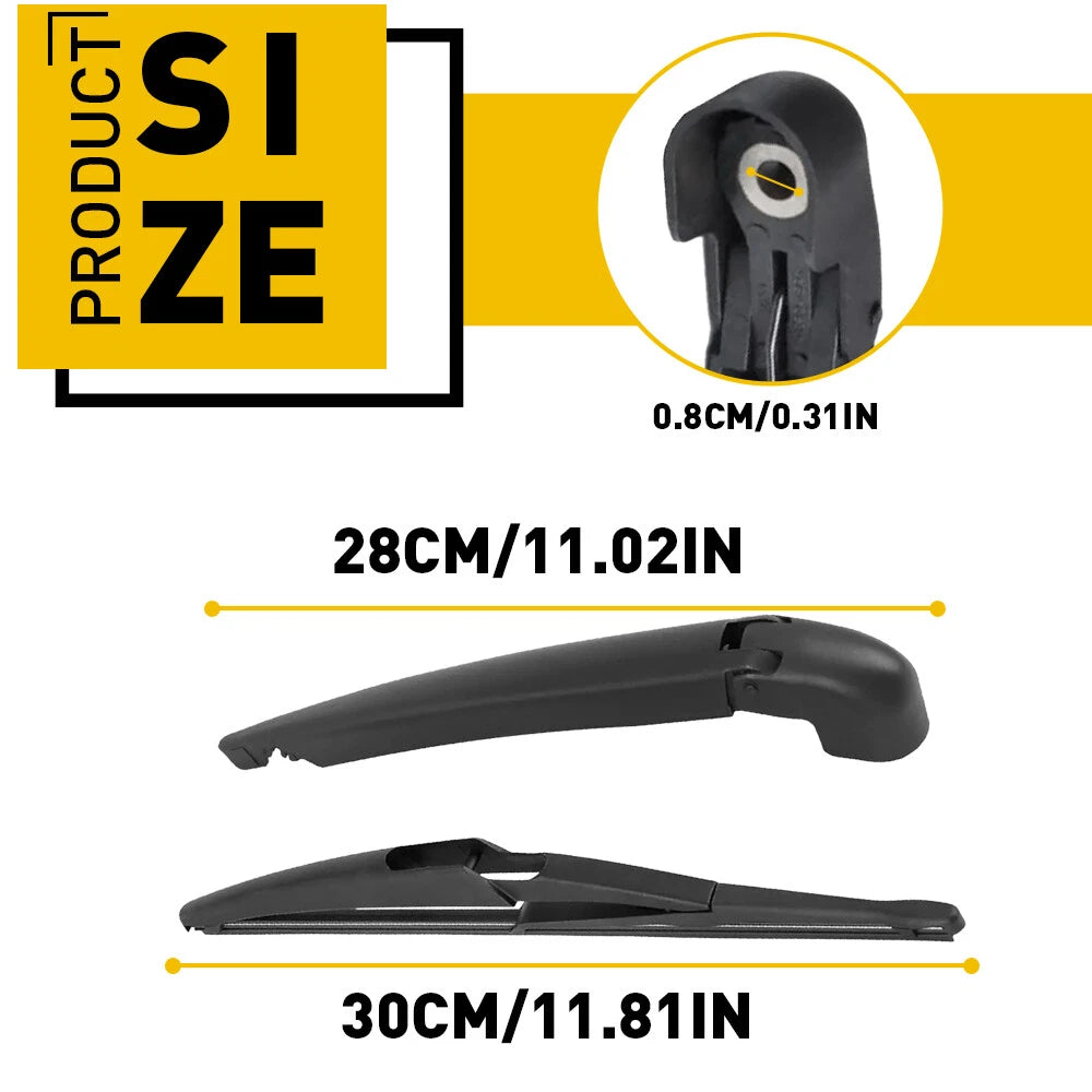 Rear Wiper Arm & Blade Kit for Fiat 500 (2012-2019)