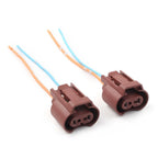 2X Wire Pigtail Female U 9006 HB4 Fog Light Socket Connector for