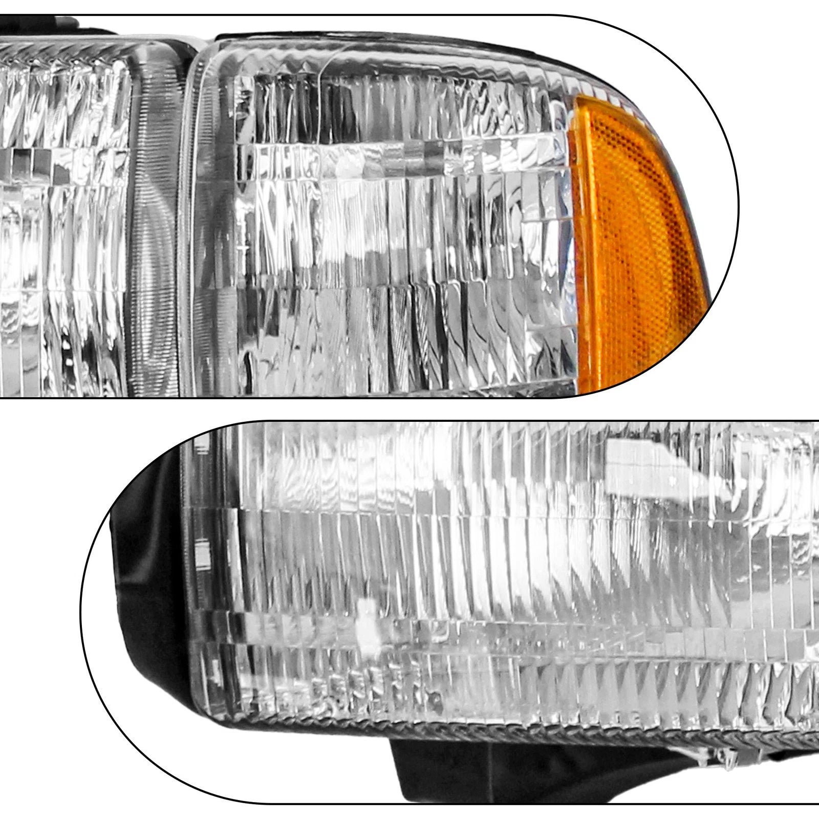 Pair Headlights for Dodge Ram 1500 2500 3500 (1994-2002)