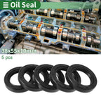 Set of 5 Oil Seal Rotary Shaft Seal NBR Rubber 38x55x10mm