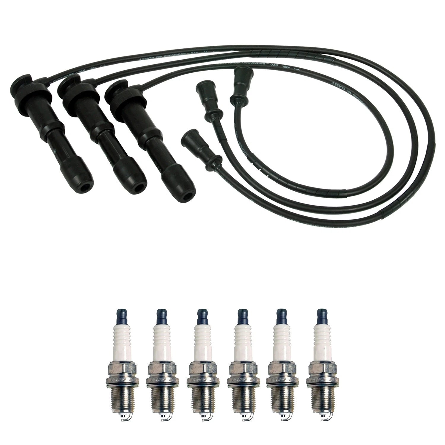 NGK 7mm Wire Set & Denso Spark Plug Kit for Sedona XG300 (2002–2006)