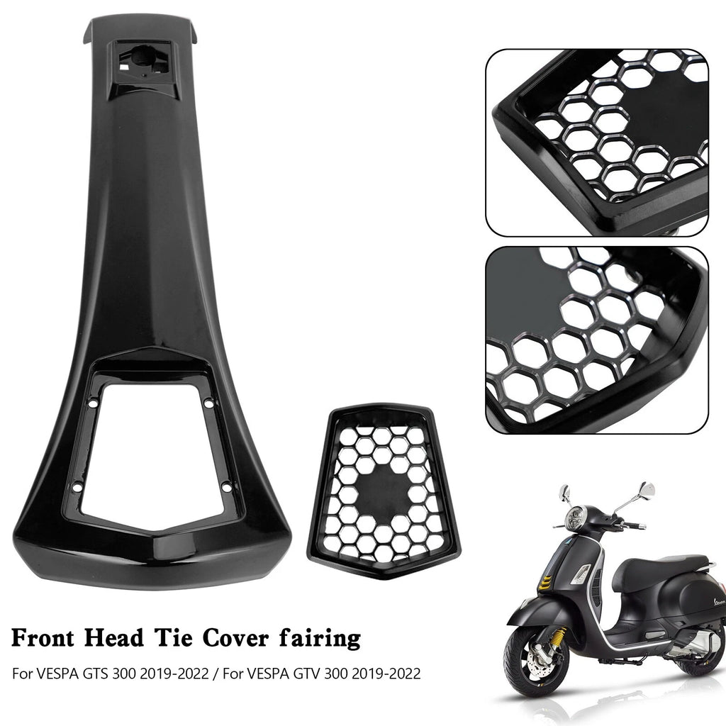 Front Head Cover Tie for Vespa GTS 300, GTV 300 (2019–2022) Black