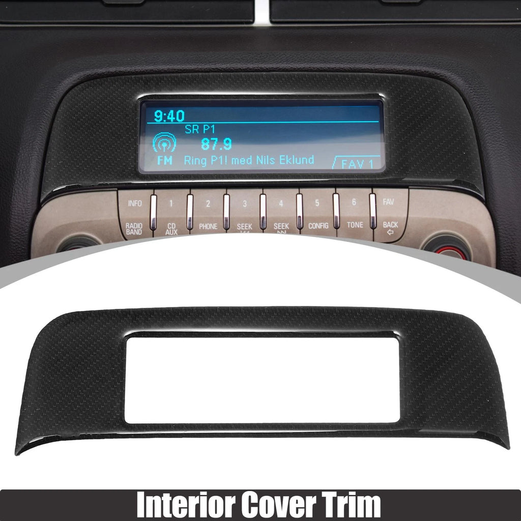 Black Carbon Fiber CD Panel Sticker Trim for Chevrolet Camaro (2010–2015)