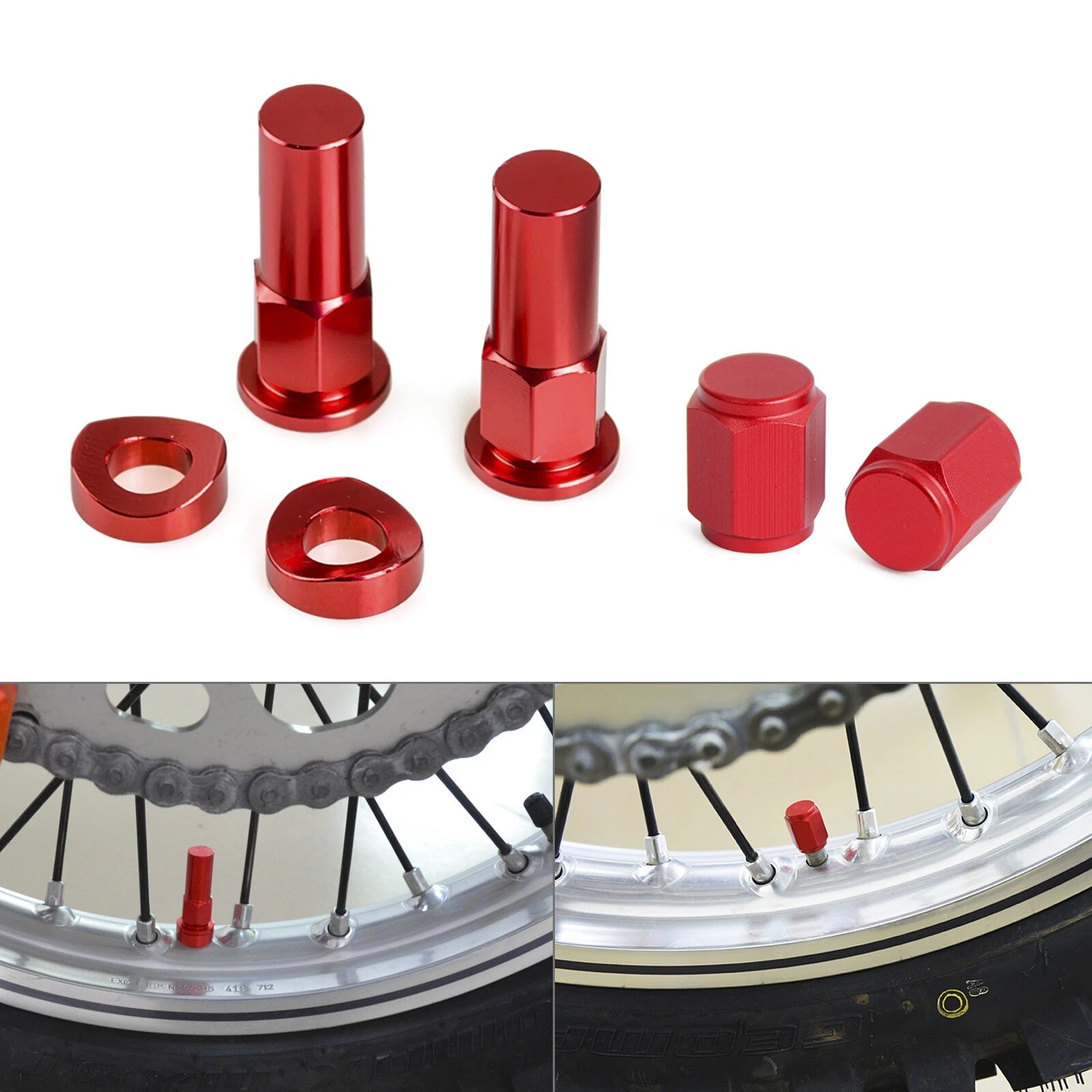 CNC Rim Lock Nuts and Washer Kit for Honda CR125 CR250 CRF250 CRF450