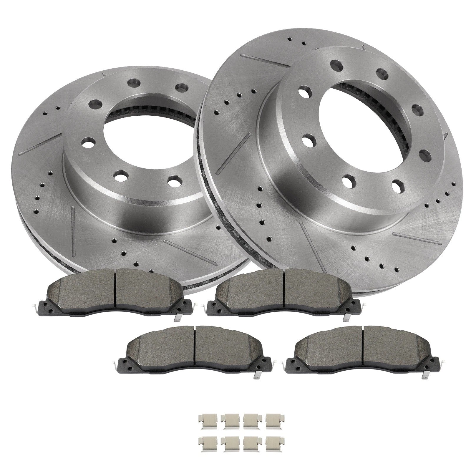Front Drilled Rotors + Brake Pads for RAM 2500 (2011–2018)