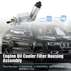Aluminum Engine Oil Cooler Filter Housing for Dodge Ram Jeep (2002–2023) 5184294AE