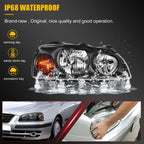 Headlights for Hyundai Elantra (2004–2006) Black Housing L+R
