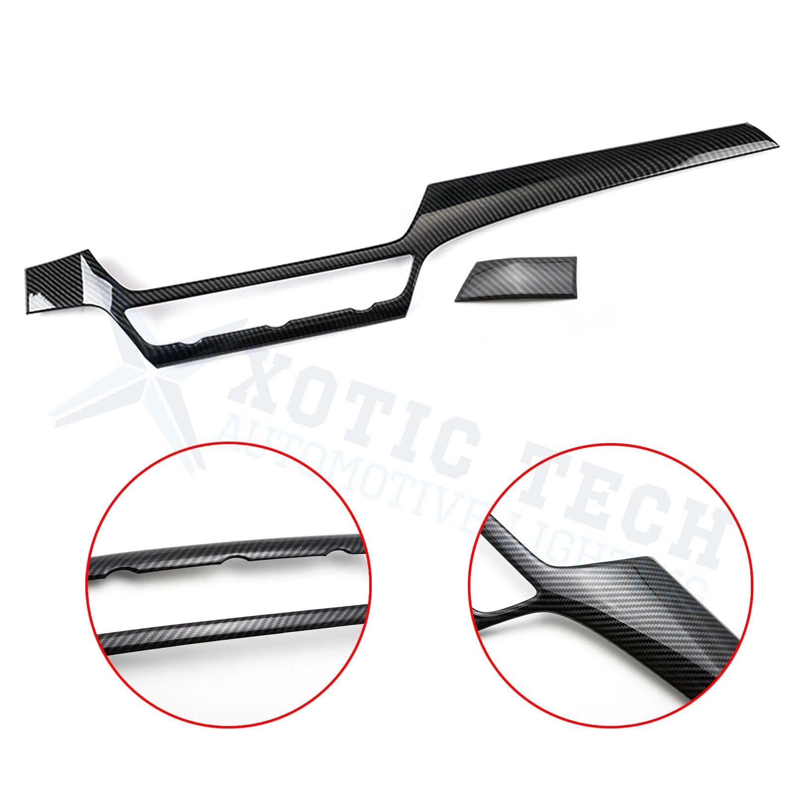 Carbon Fiber Pattern Front Dashboard Strip Trim for Honda Accord 2018-2022
