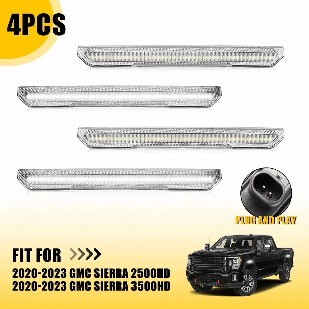 4X LED Side Marker Lights for GMC Sierra 2500HD 3500HD (2020–2023)