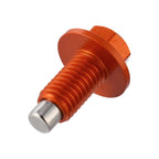 M12 x 1.75 Magnetic Oil Drain Plug for Universal Applications (Aluminium, Orange)