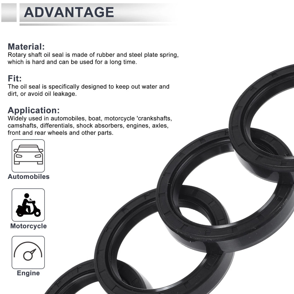 Set of 5 Oil Seal Ring 45x60x10mm NBR Rubber for Rotary Shaft