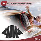 Set of 6 Car Door Pillar Window Trim for Honda Civic Hatchback (2016–2021) Black