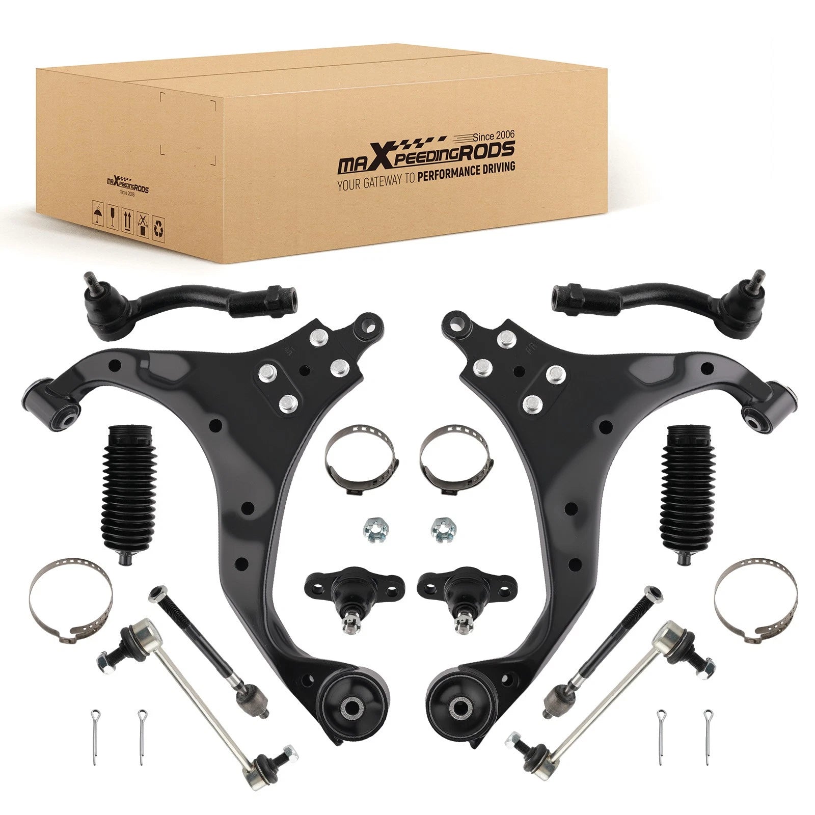 12x Front Lower Control Arm Tie Rod Sway Bar for Hyundai Tucson Sportage (2005–2010)