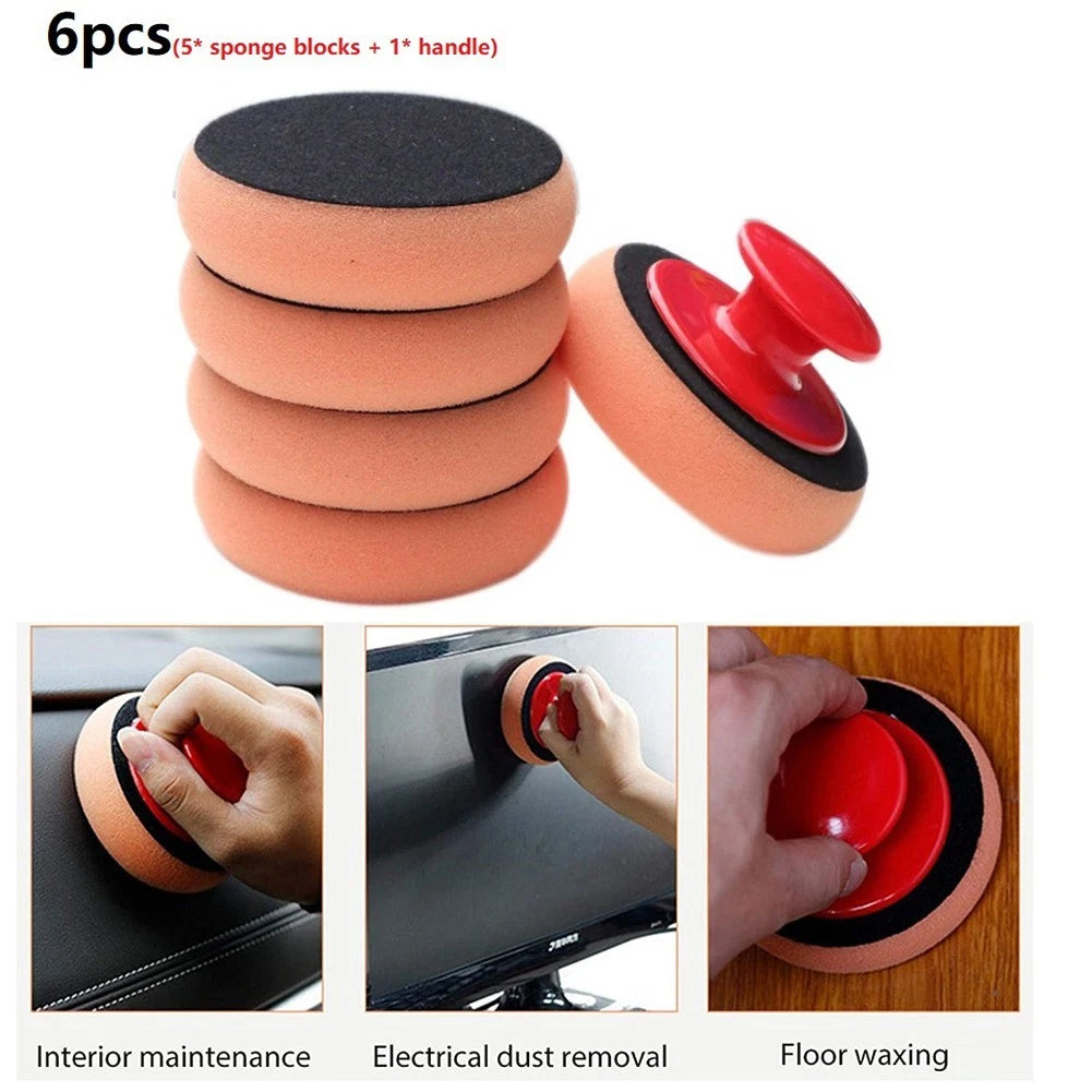 Set of 4 Microfiber Applicator Pads for Car Wax Wash Polish