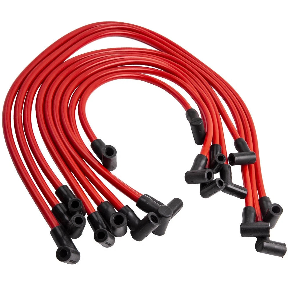 Set of 10.5mm Red HEI Ignition Plug Wires for SBC BBC 350 383 454 (1970–1995)