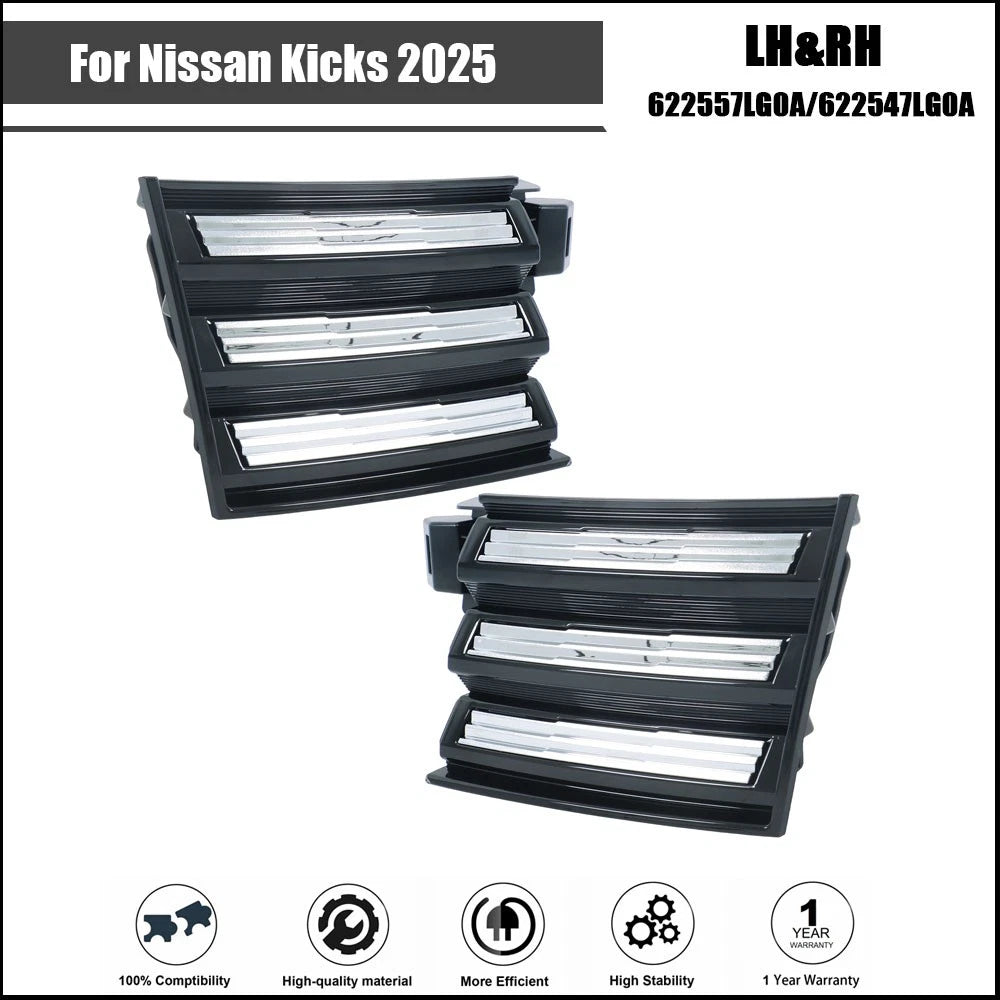 Set of 2 Front Fog Light Covers for Nissan Kicks (2025)