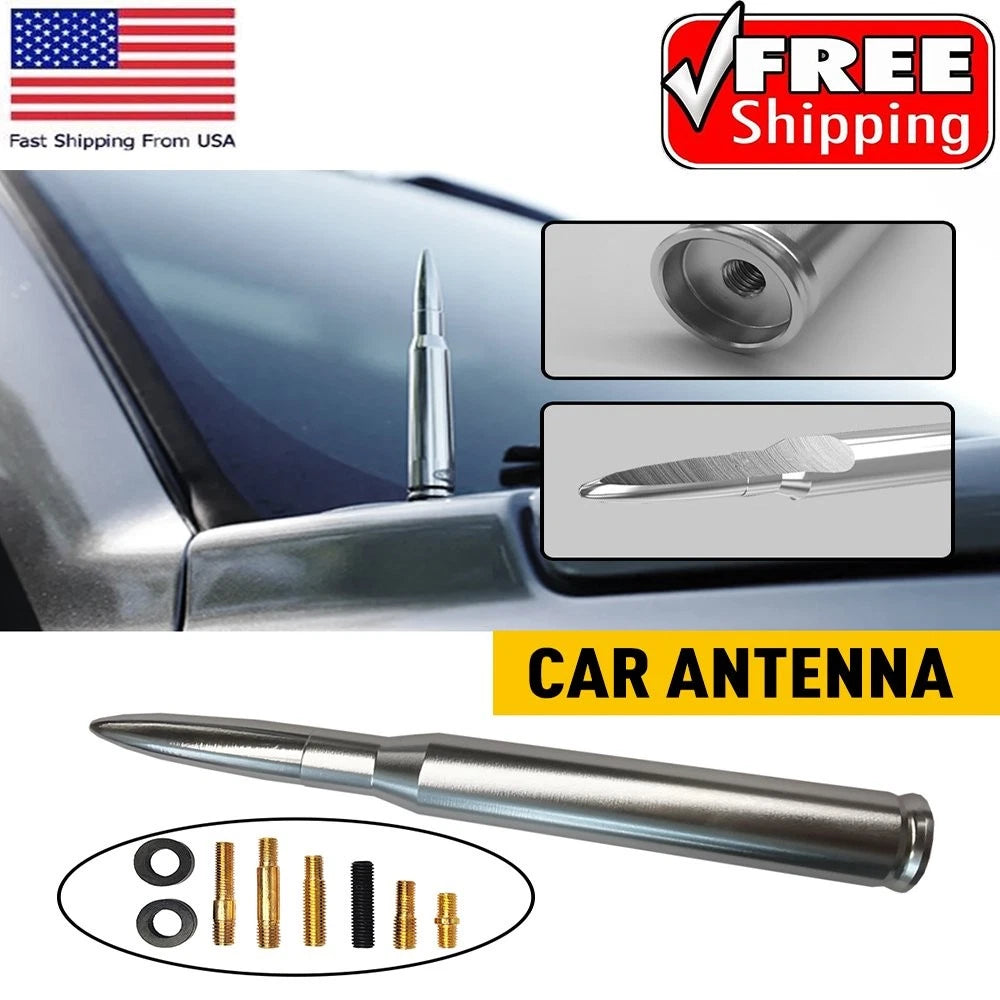 Chrome bullet antenna for Chevrolet Silverado Sierra 1500/2500/3500 (2007–2023)