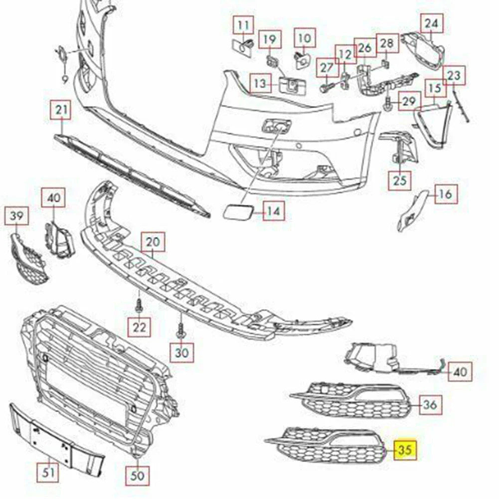 Honeycomb Mesh Fog Light Grille Cover for Audi A3 S3 (2013-2017)
