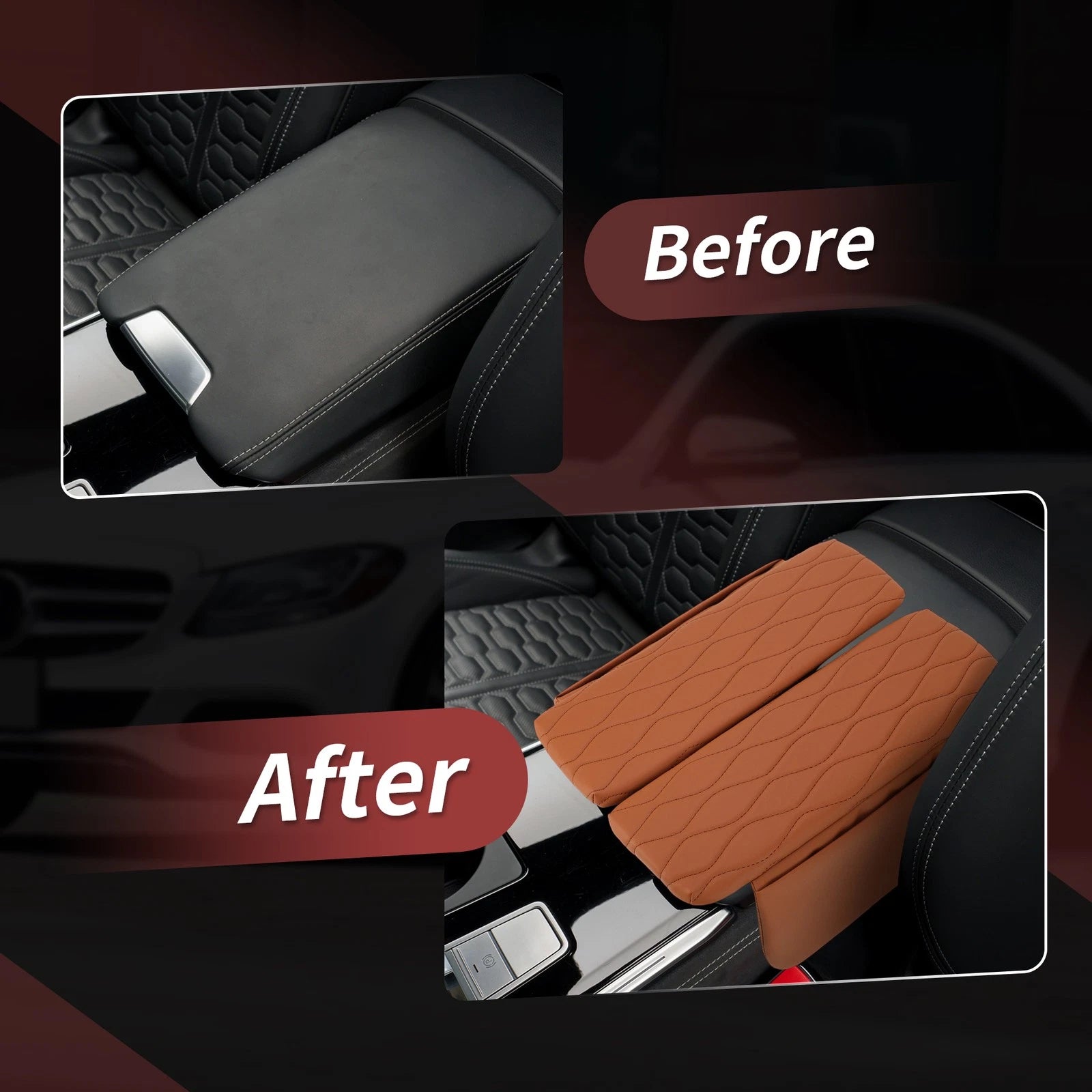 Center Console Cover for BMW X5 G05 (2019–2025) Napapi PVC Armrest Brown