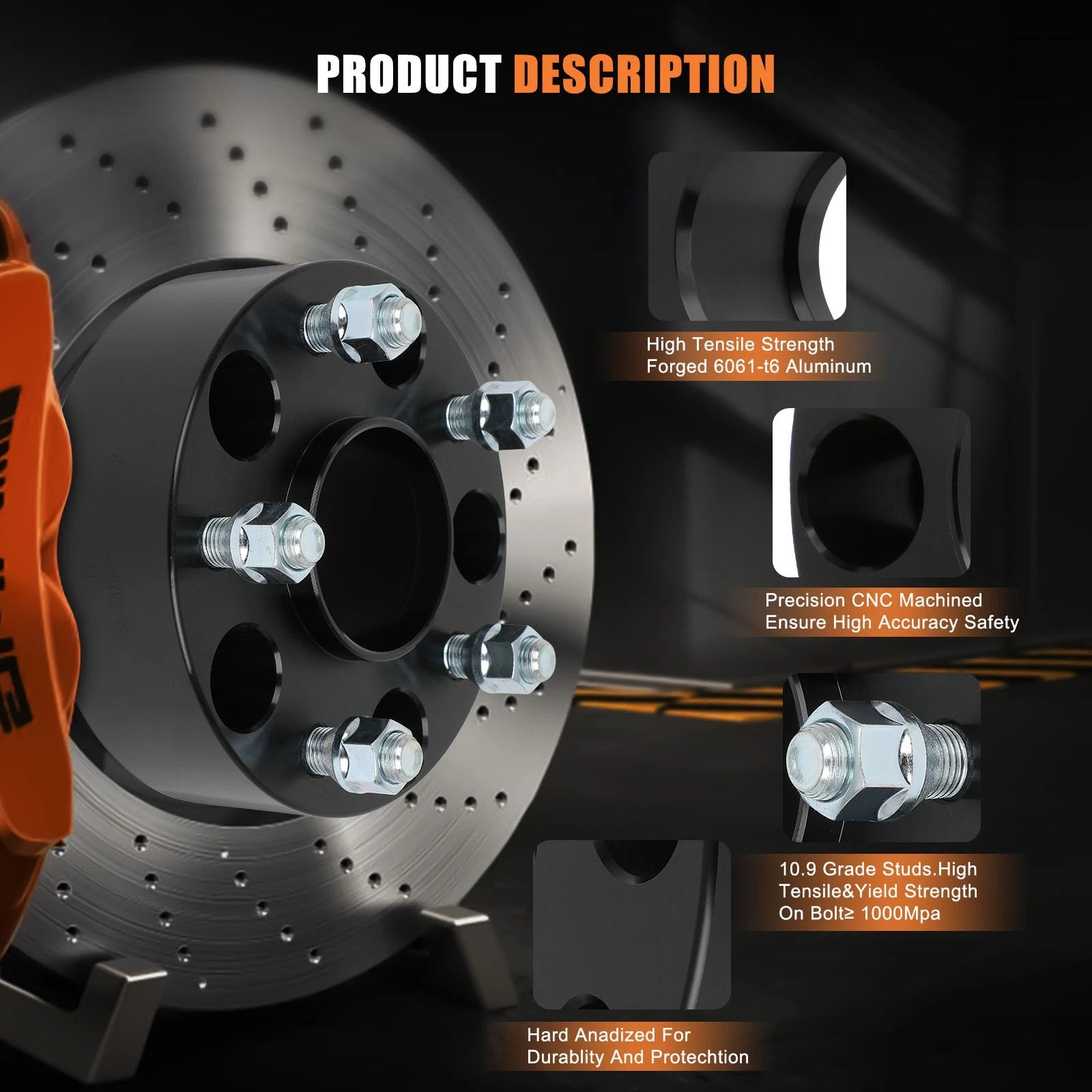 2X 2" Wheel Spacers 5x5 14x1.5 for Jeep Wrangler (2019–2022) Grand Cherokee