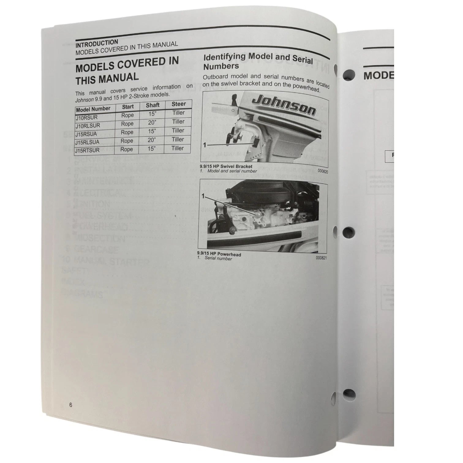 Service Manual for Johnson 9.9, 15 HP 2 Stroke (2007) - Part #5007207