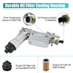 Aluminum Engine Oil Cooler Filter Housing for Dodge Ram Jeep (2002–2023) 5184294AE