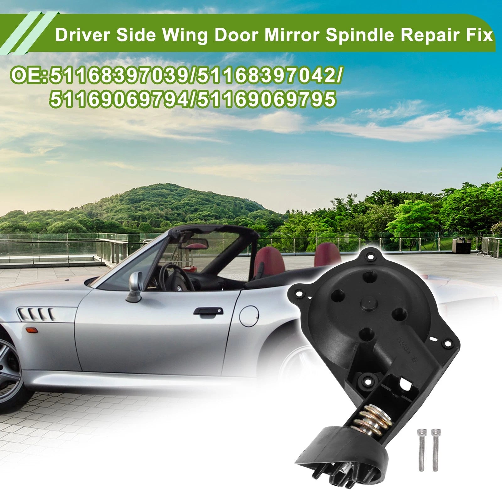 Driver Side Wing Door Mirror Spindle Repair for BMW Z3 (1994–2002)