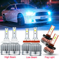 8000K LED Headlight High Low Fog Light Bulbs for Dodge Charger (2011–2014)