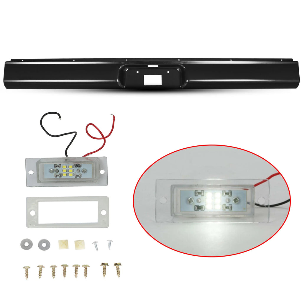 Rear Steel Roll Pan License Plate Light for Chevy K10 K20 K30 (1973–1987)