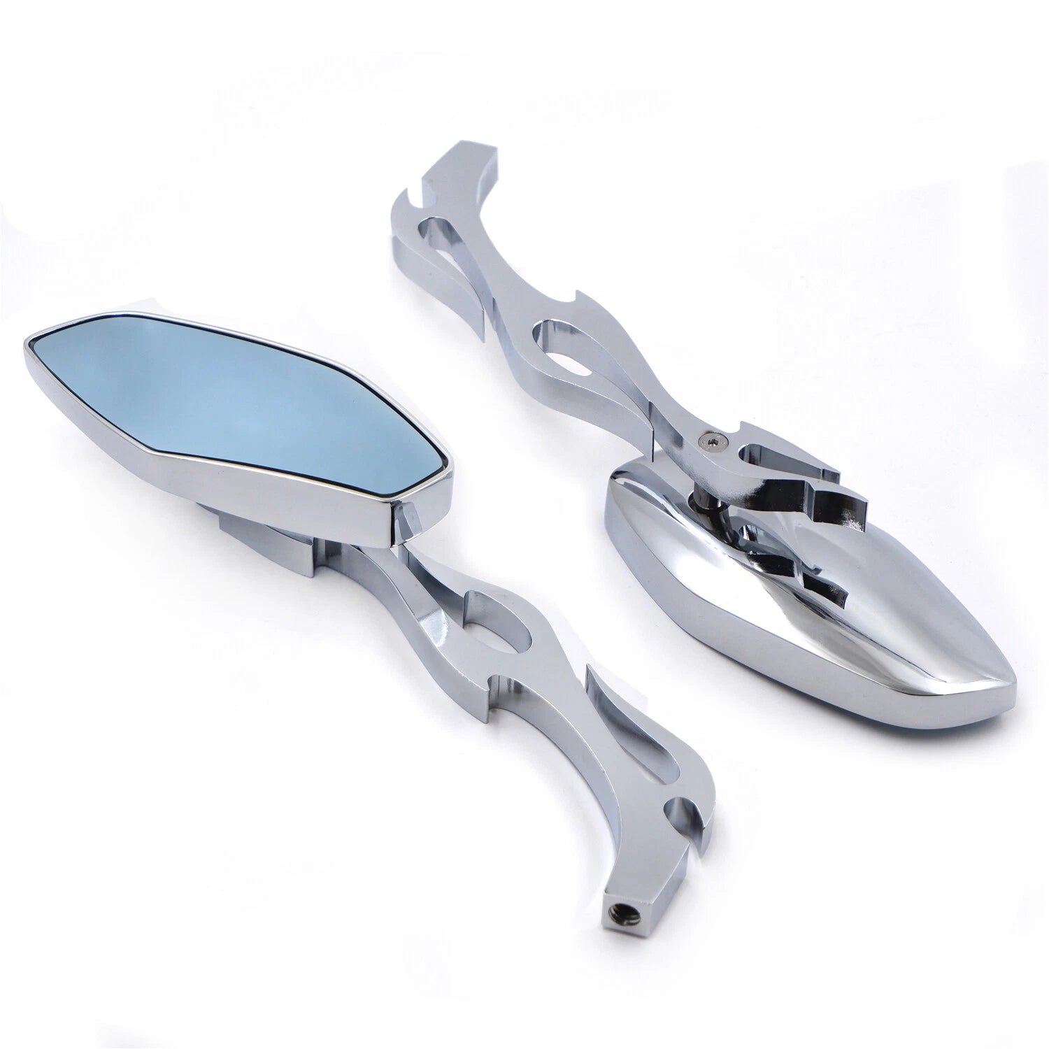 Diamond Flame Stem Mirrors for Yamaha Cruiser Roadliner/Road Star/V-Star (All Years)