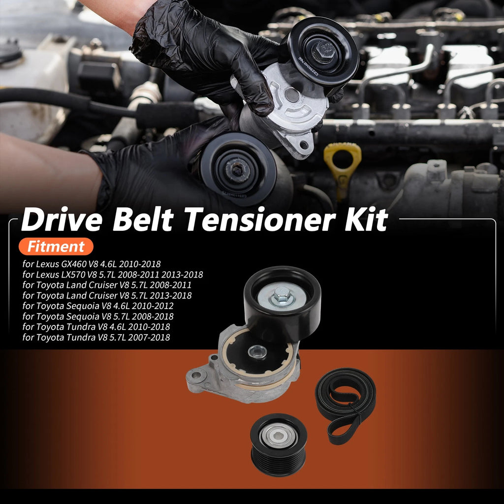Set of 1 Drive Belt Tensioner Kit for Lexus GX460 V8 4.6L (2010–2018) 166200S010