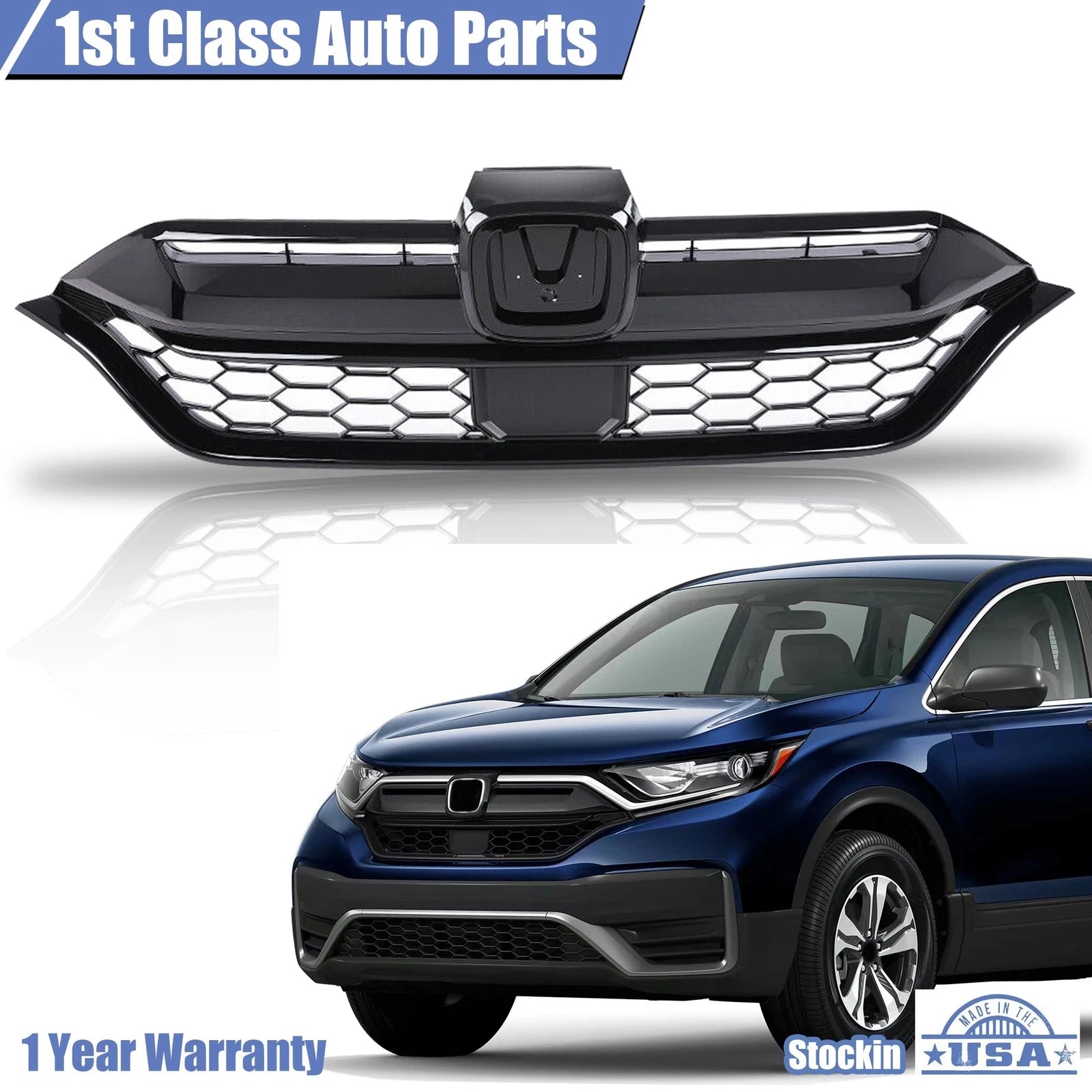 Honeycomb Front Upper Grille for Honda CR-V (2020–2022)