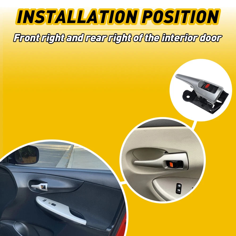 Door Handle for Toyota Corolla (2009–2013) Right Inner Black/Silver